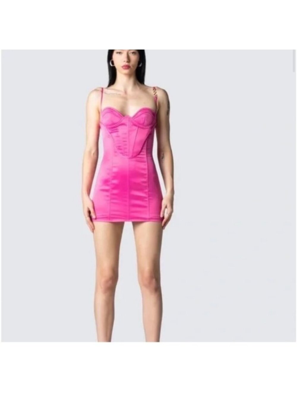 NWOT Finesse Vibrant Pink Corset Mini Dress